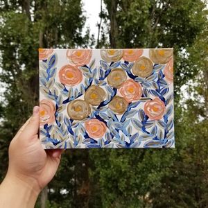 🆕️Impressionist Floral Art Neapolitan Flower Garden Acrylic Painting Original